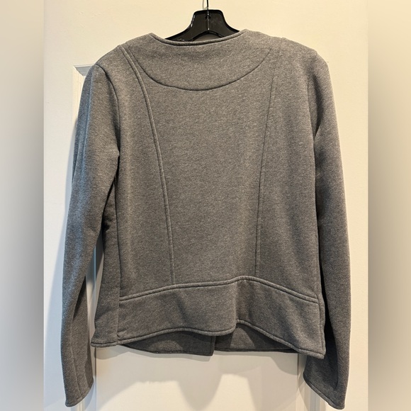 Charcoal grey Athleta Belvedere quilted moto jacket size L - Picture 4 of 5